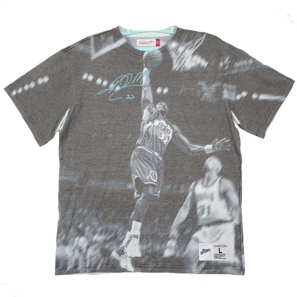 Karl Malone Utah Jazz Mitchell & Ness NBA L Large Shirt Above the‎ Rim New